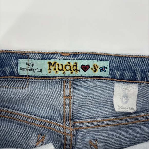 Vintage Mudd Flare Denim Jeans Low Rise Button Fly Y2K 90s Womens Size 26x30 - Picture 4 of 9